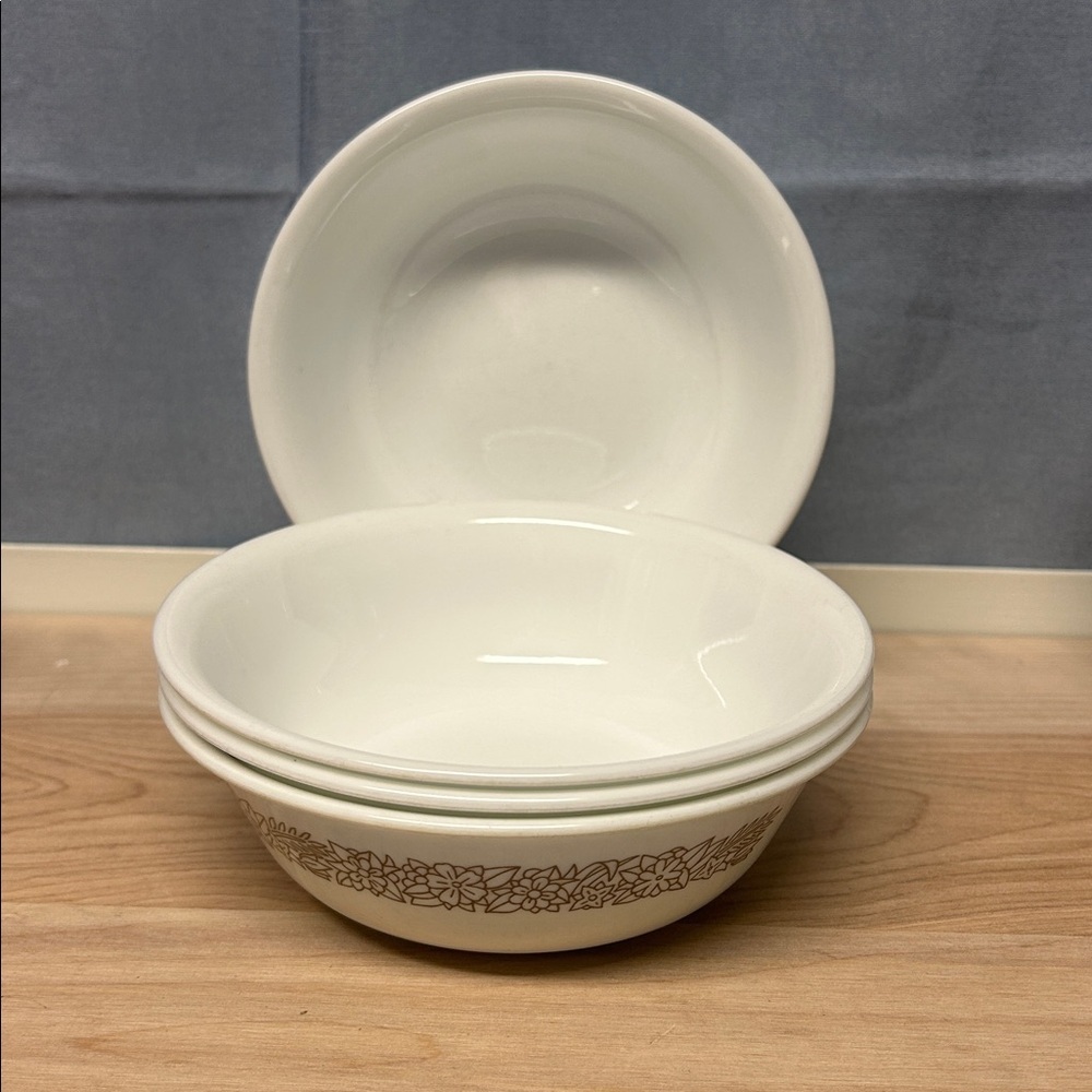 WOODLAND BROWN by Corelle vintage Dinnerware 4 pcs